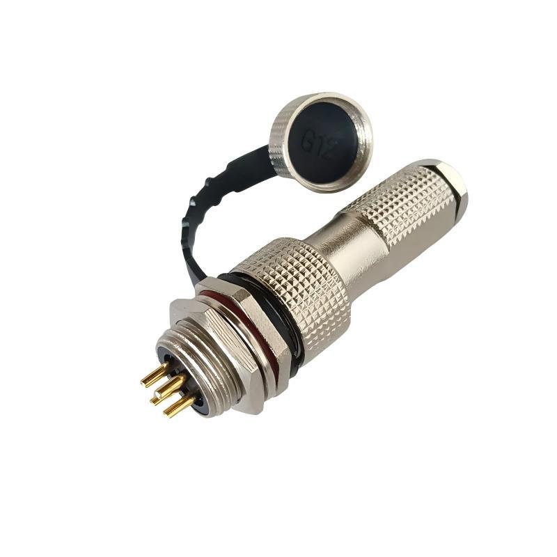12G 4 Pin Aviation Connector Waterproof IP67 Industrial Circular Electrical Connector
