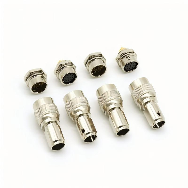 M11 4 Pin Male Straight Plug Threaded Circular Connector for Industrial Equipment