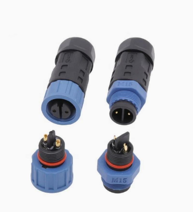 M15 4 Pin Female Panel Mount Connector PA66 Housing Industrial Type