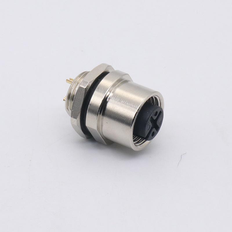 M12 Rear Lock Panel Mount Connector for Automated Production Lines