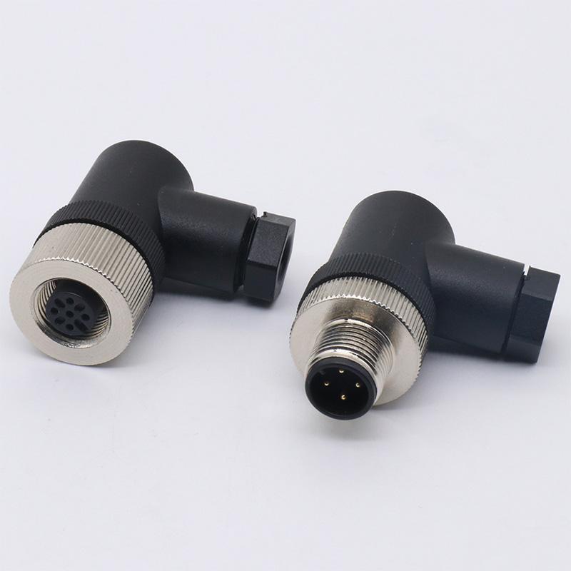 M12 Right-Angle Assembly Connector for Robotics and Factory Automation