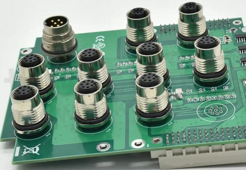 PCB-Mounted M12 Socket Connectors for Ethernet Switch Panels