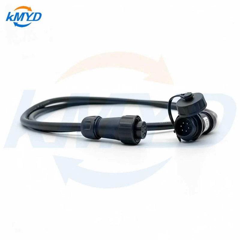 SP13 6 Pin Black Female Plug to Male Socket IP68 Waterproof Cable Assembly