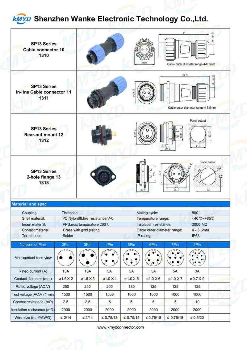IP68 Waterproof connectors IP68 Waterproof connectors
