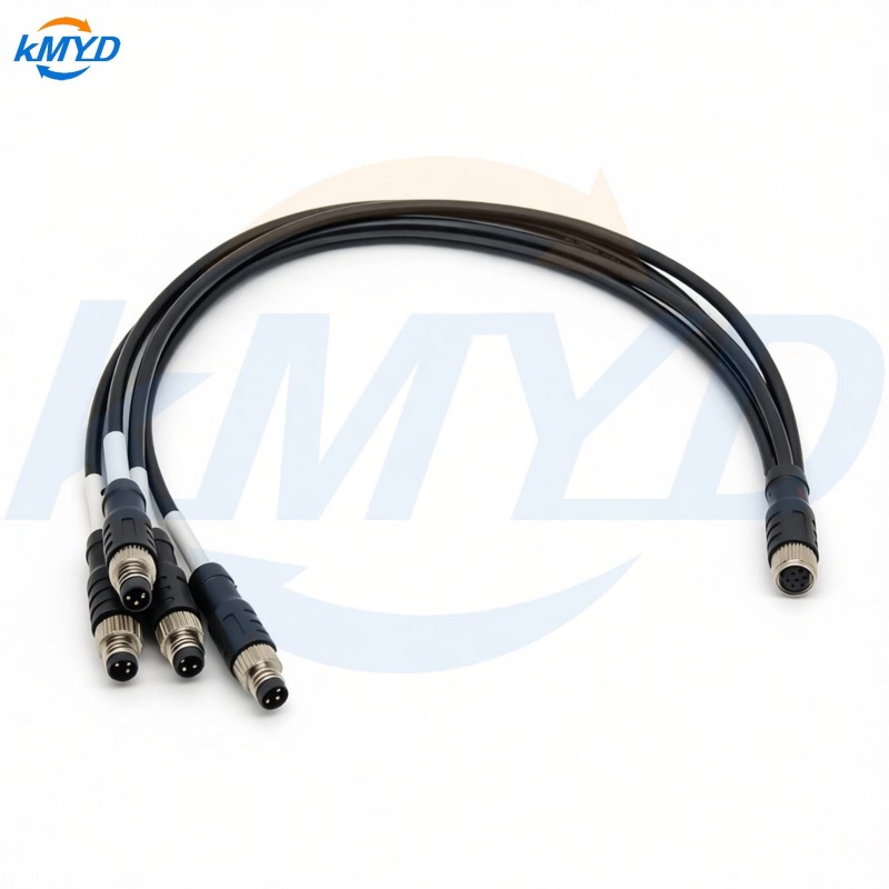 M8 6 Pin Female to M8 3 Pin Male (1 to 4 Splitter) Molded Cable Assembly