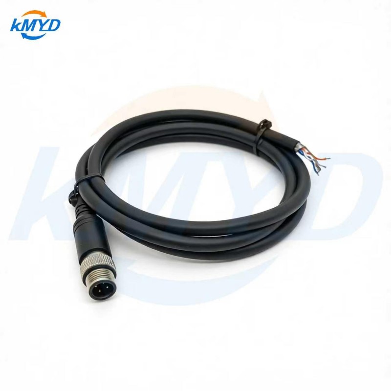 M12 4 Pin Male A/D Code Shielded IP68 Waterproof Molded Cable with PVC/PUR Jacket