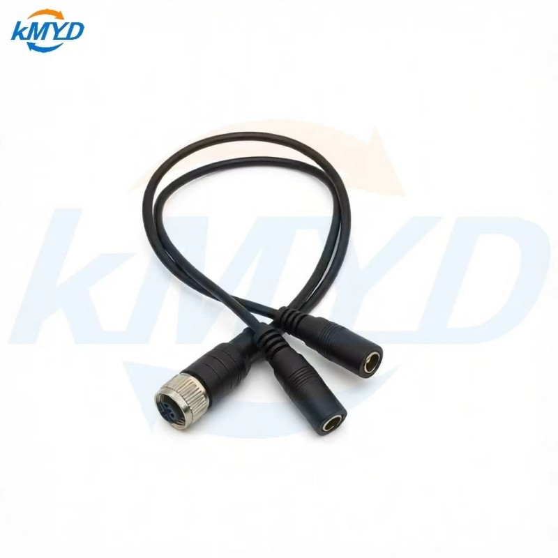 M12 4 pin female waterproof connector for DC power splitter cable assembly